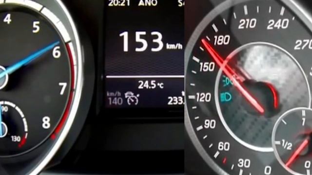 Mercedes A45 AMG vs VW Golf R acceleration 0-200 Dash cam смотреть онлайн