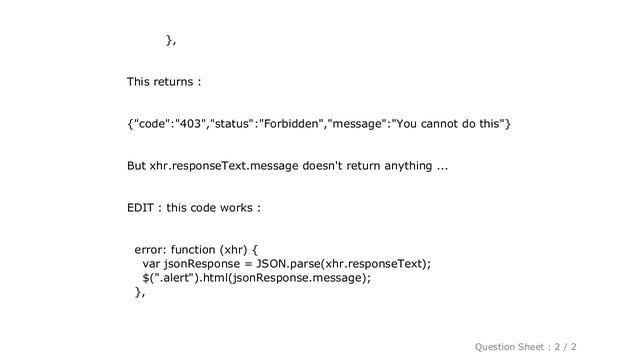jQuery : Get server response with AJAX error? смотреть онлайн