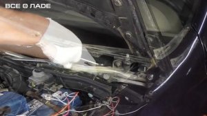 Замена трапеции моторчика стеклоочистителя. Лада Калина (Lada Kalina - AvtoVAZ)