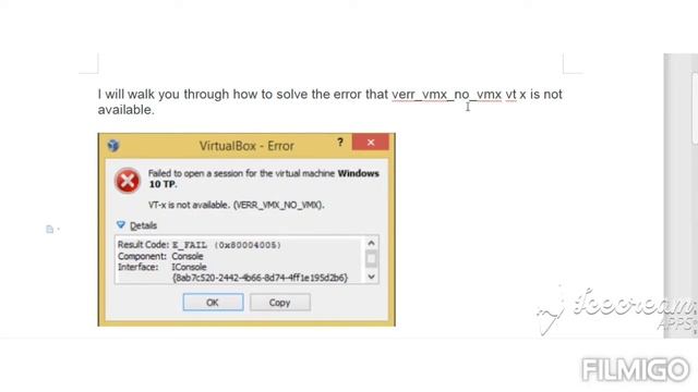 How to solve Virtual box Error - Failed to open a session for the virtual machine video смотреть онлайн