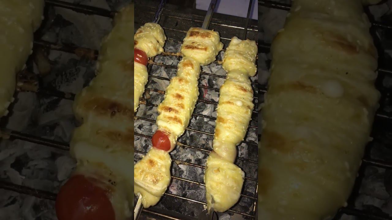 Жареный сыр на мангале (сулугуни, моцарелла)