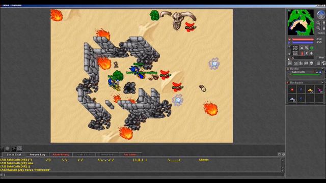 Tibia Desert Dungeon Quest Druid Sorcerer Paladin Knight смотреть онлайн