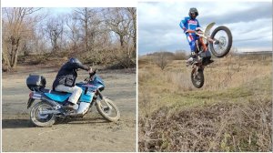 Honda Transalp 400 по городу и бездорожью с пассажиром и на Kayo T4  полетал по карьеру 17,12,2022