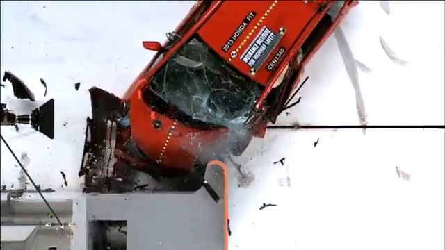 2013 Honda Fit CRASH TEST IIHS Small Overlap Crash Test [POOR] смотреть онлайн