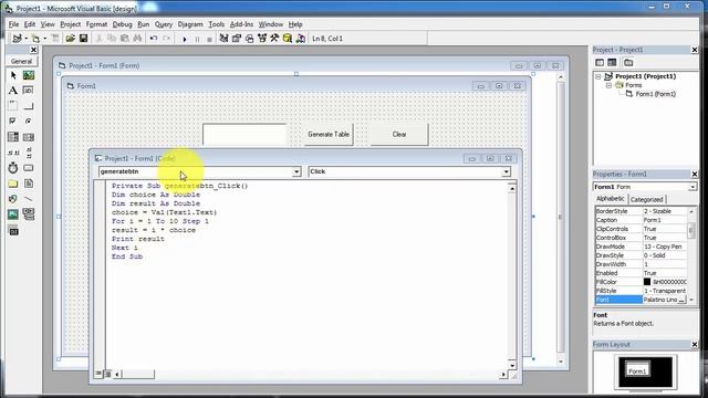 Generate Multiplication Table of any number of your choice in Visual Basic 6 | Step by Step Tutoria смотреть онлайн
