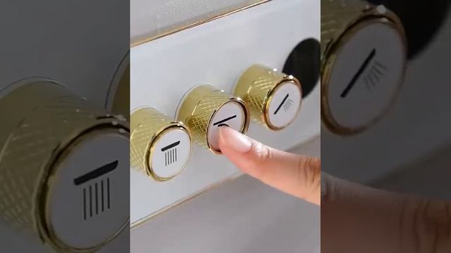 HIDEEP Brushed Gold Shower Mixer Set Rain and Waterfall Thermostatic Main Body Shower Faucet смотреть онлайн