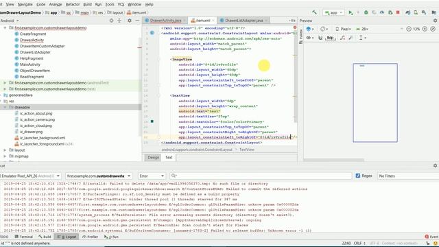 Custom Drawer with ListView Tutorial For Beginner #20 in Hindi смотреть онлайн