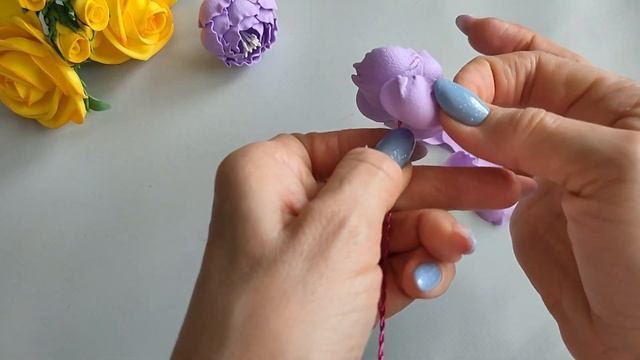 Букет композиция из фоамирана в стеклянной вазе Цветы из фоамирана своими руками\Master diy смотреть онлайн