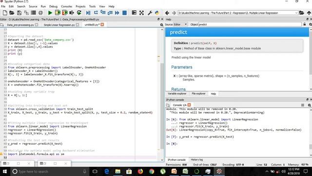 Regression - 11: Preparing for Backward Elimination in Python смотреть онлайн