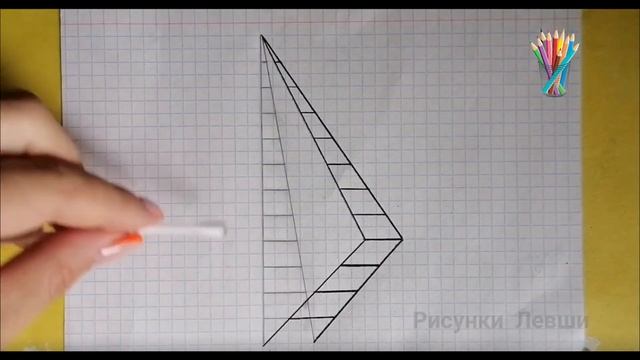 Рисуем лестницу у стены. 3D рисунок, объемный рисунок, оптическая иллюзия смотреть онлайн