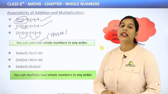 Associativity of Addition and Multiplication - Whole Numbers | Class 6 Maths смотреть онлайн