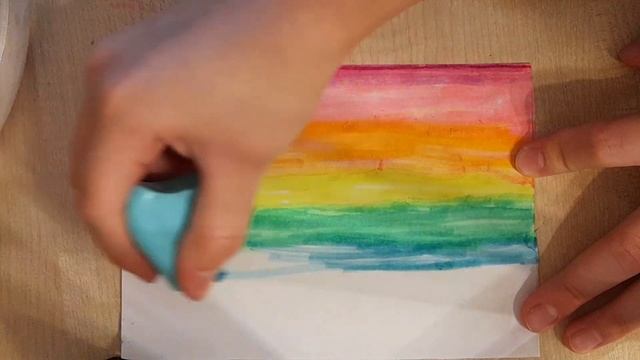 Рисую закат маркерами. смотреть онлайн