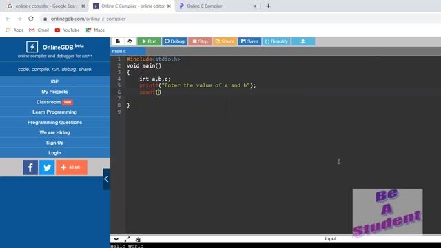 How to use Online C Compiler смотреть онлайн