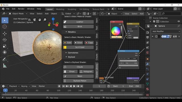 Blender Addon: Shader Library - Version 1.06 (Cloud, Brick and Scifi Gold Shader) смотреть онлайн