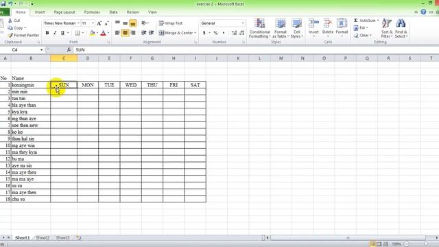 Excel 2010 - Insert Rows and Columns အသံုးျပဳနည္း смотреть онлайн