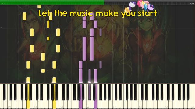 Welcome to the Show - Rainbow Rocks - |SOLO PIANO TUTORIAL w/LYRICS| -- Synthesia HD смотреть онлайн