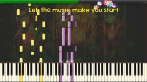 Welcome to the Show - Rainbow Rocks - |SOLO PIANO TUTORIAL w/LYRICS| -- Synthesia HD