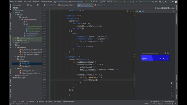 Custom Top App Bar in Jetpack Compose with Search Widget and DropDownMenu | Android Studio | Part-2 смотреть онлайн