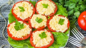 Закуска на все времена!
ПОМИДОРЫ С СЫРОМ И ЧЕСНОКОМ