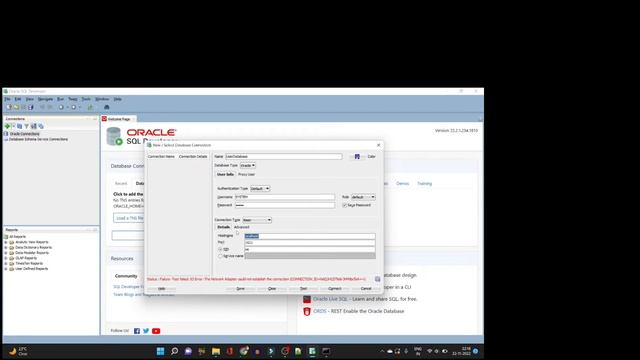 #2. Oracle21c, No TNS entries found error, The Network Adapter could not establish connection error смотреть онлайн