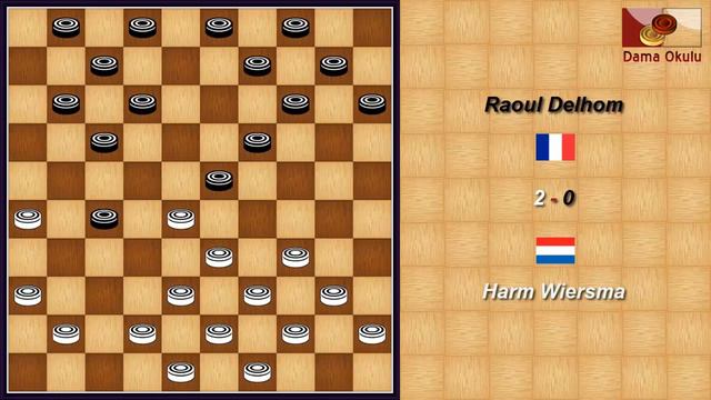 Harm Wiersma (NLD) - Raoul Delhom (FRA). Draughts World Championship. 1968. смотреть онлайн