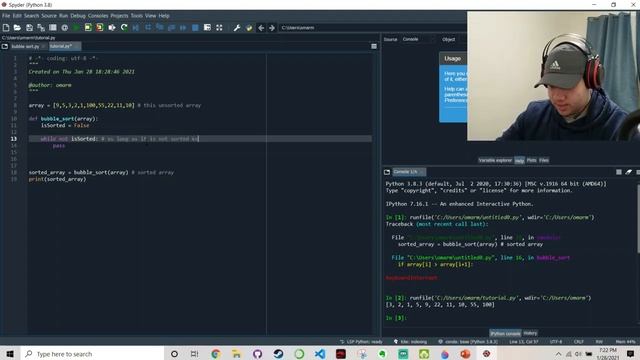 Bubble Sort with Python code смотреть онлайн