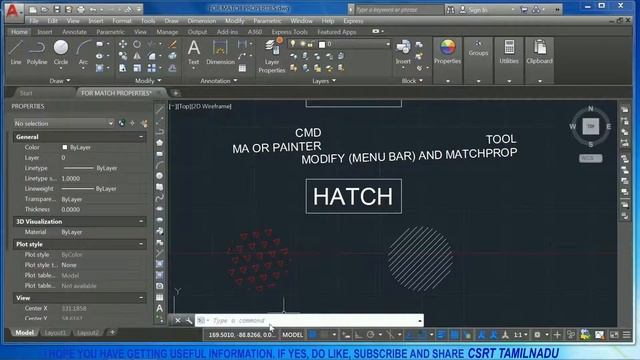 62_1 (MODIFY TOOL) MATCH PROPERTIES (MA) COMMAND AUTOCAD, REMOVING UNWANTED PROPS BEFORE MATCH PROP смотреть онлайн