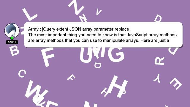 Array : jQuery extent JSON array parameter replace смотреть онлайн