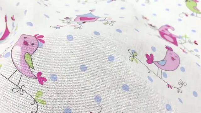 Ситец "Птички-домики с голубым горошком на белом", ш.0.95м, хлопок-100%, 86гр/м.кв АРТ 5234 смотреть онлайн