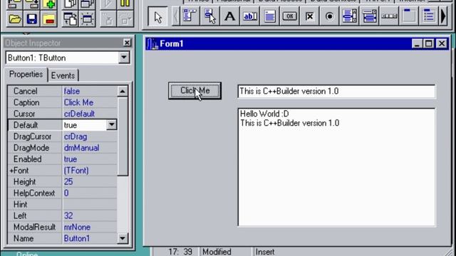 C++Builder Version 1 FirstApp Demo смотреть онлайн