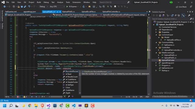Insert Excel & Csv file Record into database using React, .Net core Web Api & Mysql In Detail Part- смотреть онлайн