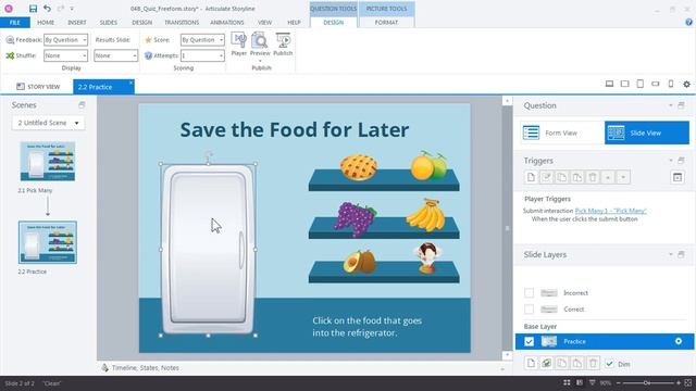 Articulate Storyline 360: Creating Quizzes With Freeform Interactions