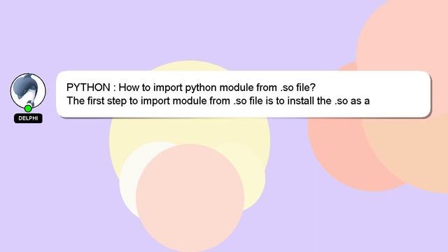 PYTHON : How to import python module from .so file? смотреть онлайн
