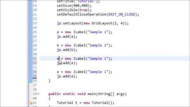 Java Tutorial 34 (GUI) - GridLayout() смотреть онлайн