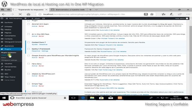 WordPress de local al Hosting - Backup en Windows смотреть онлайн