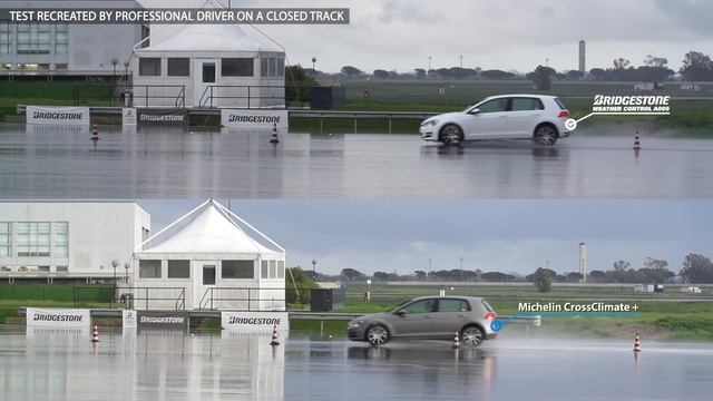 Bridgestone Weather Control A005 vs Michelin CrossClimate + - Wet braking - 4Legend.com смотреть онлайн