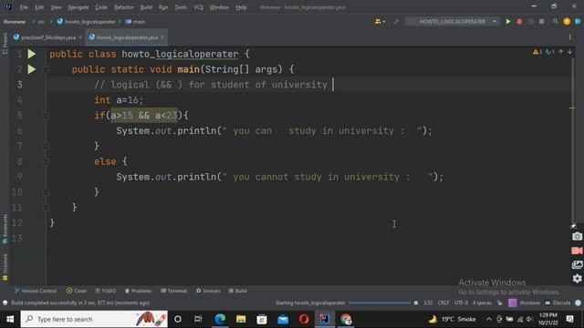 Java tutorial : Logical operator in java using if else by howto code waqas java complete course смотреть онлайн