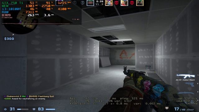 CS:GO : GTX 750 Ti + i3-10100F : FACEIT смотреть онлайн
