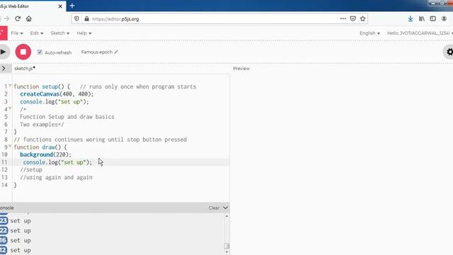 WhitehatJr Teacher Demo Function Setup and Draw смотреть онлайн