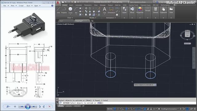 AutoCAD 3D Modeling | ChargerTutorial | Exercise 5 смотреть онлайн