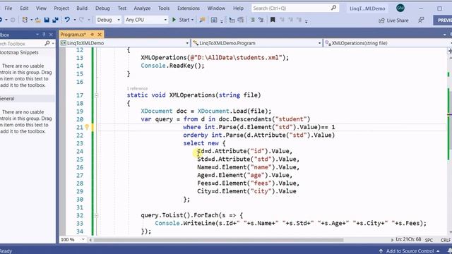How to query an XML document using LINQ to XML in C# (Code) смотреть онлайн
