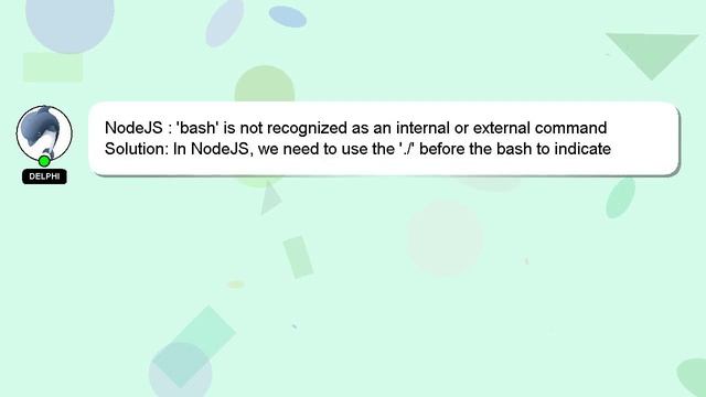 NodeJS : 'bash' is not recognized as an internal or external command смотреть онлайн
