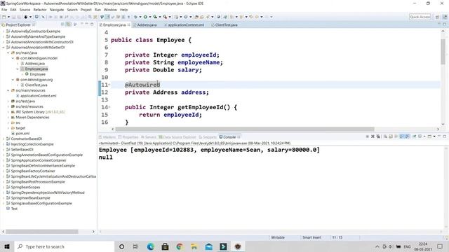 Spring @Autowired Annotation Example | Autowiring in Spring |Spring Framework Tutorial in Hindi смотреть онлайн