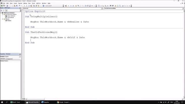Excel VBA Online Course - 5.1.2 Using Multiple Lines смотреть онлайн