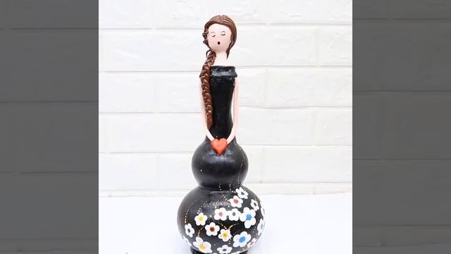 How to make dolls with Birdhouse Gourds, Glass bottles | Doll crafts смотреть онлайн
