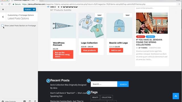 Magazine 7 - Clean & Elegant WordPress Theme - Customizer Settings смотреть онлайн