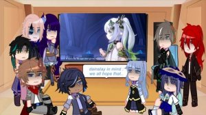 Genshin impact reacts to lumine♡ 》 F.mc《