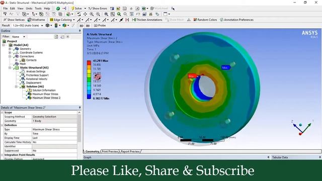 Rigid Flange Coupling Subjected to Rotational Velocity of 1000 rad/sec _ ANSYS Workbench Tutorial смотреть онлайн