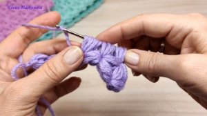 УЗОР "ЗВЕЗДОЧКИ" КРЮЧКОМ(поворотными рядами). Узоры крючком.