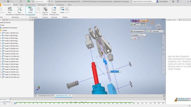Inventor 2021 Tutorial #196 | Assembly Presentation 3D Modeling Exploded смотреть онлайн